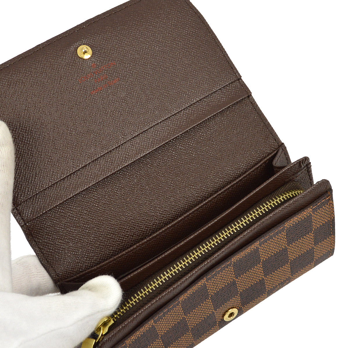 Louis Vuitton Porte Monnaie Billets Tresor Damier deals Brown Wallet