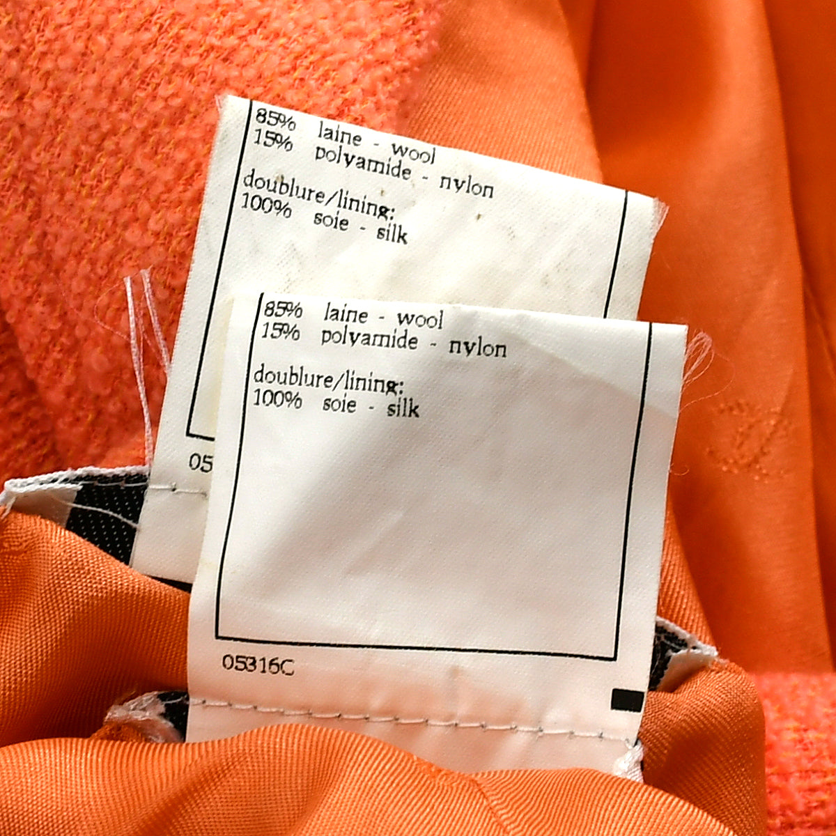 Chanel Setup Suit Jacket Skirt Orange 97P 