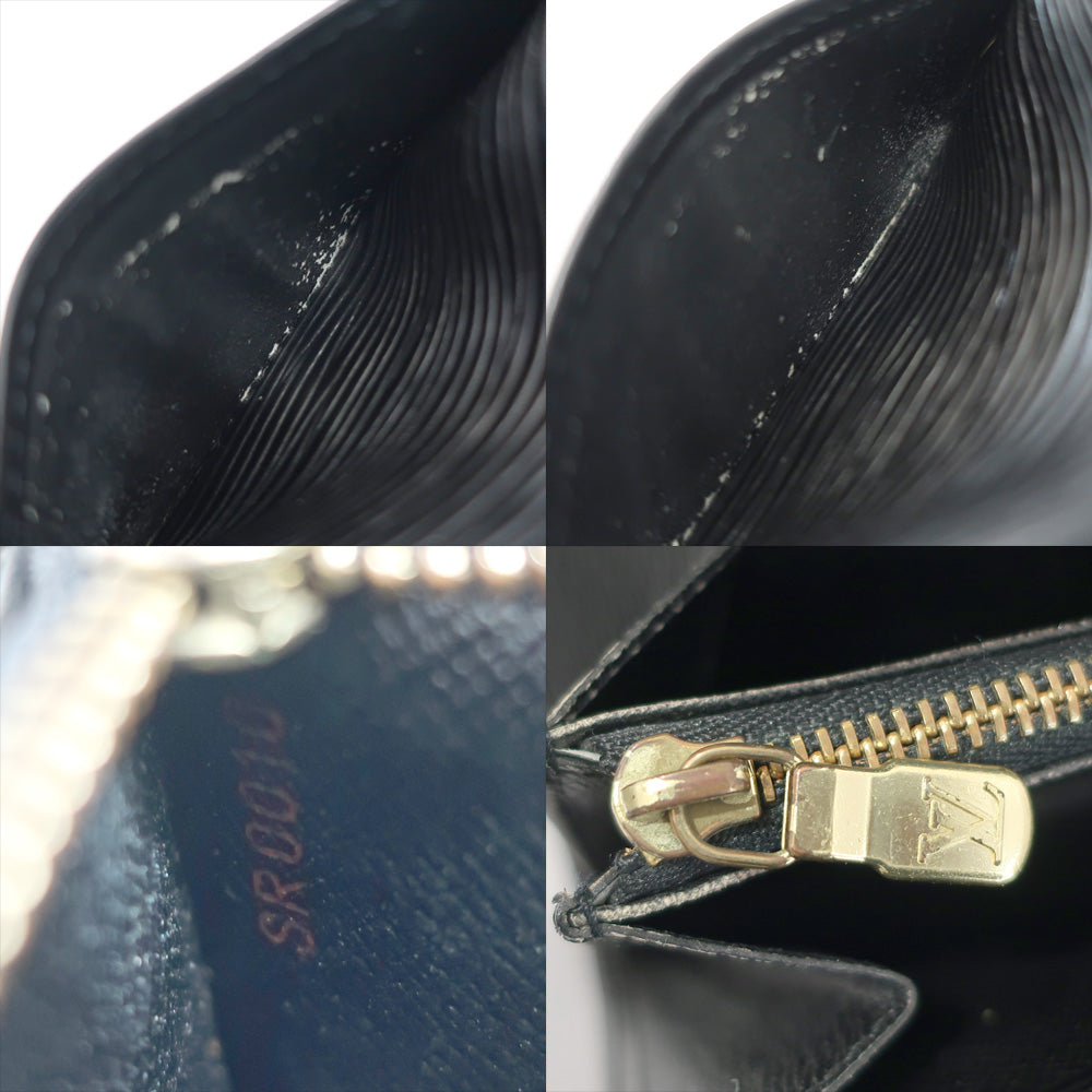 Louis Vuitton Portefolio Sarah M63742 Epi Black Black Silver G  Long Wallet Small  Mens Box  Bag