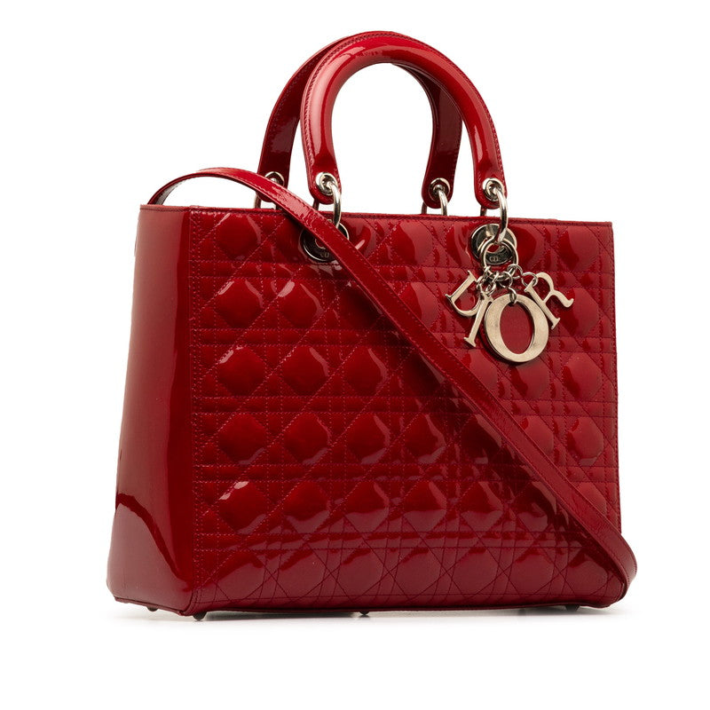 Dior Lady  Dior Handbag Shoulder Bag 2WAY Red Enamel  Dior