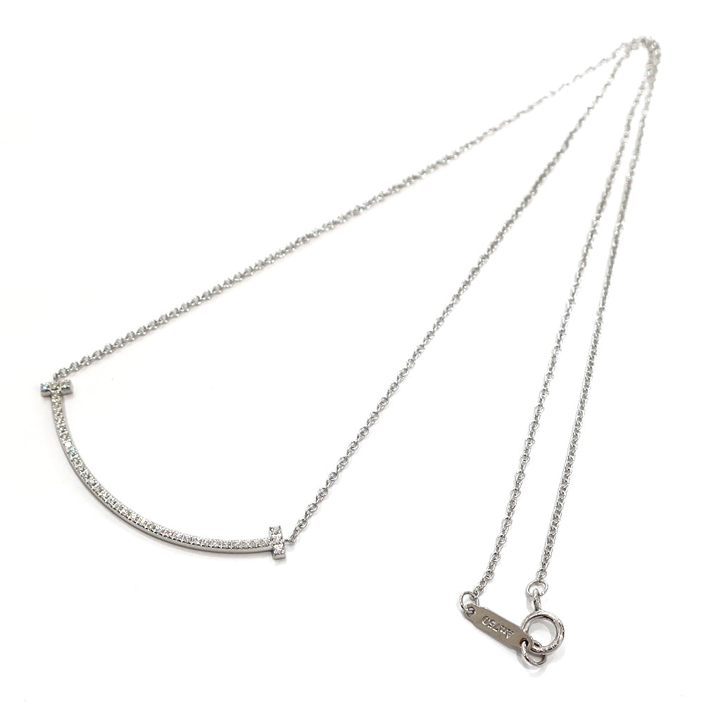 TIFFANY Tiffany T Smile Small Necklace K18WG 750WG White G Jewelry  Pendant
