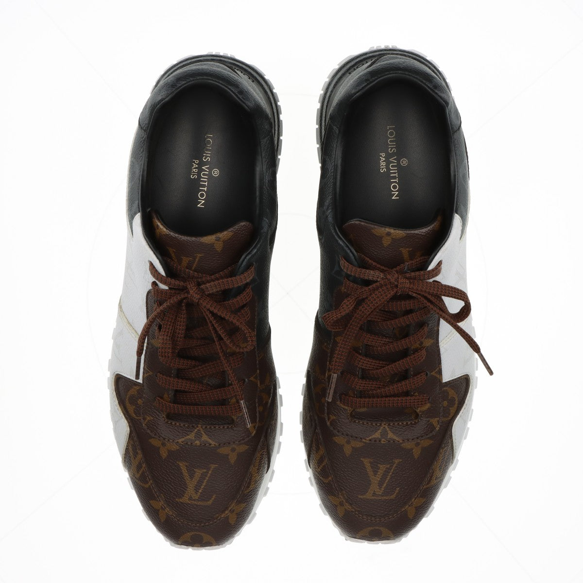 Louis_Vuitton Lanew Line 21 Year Leather Trainers 7.5 Men Black  White × Brown LD0231 Monogram