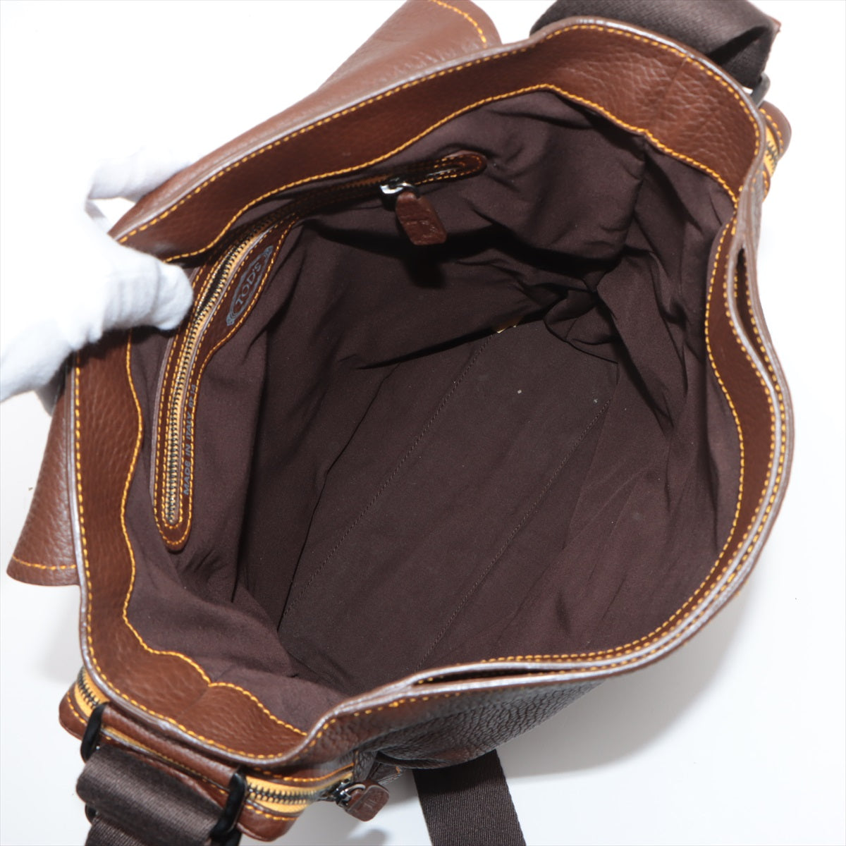 Tote Leather Shoulder Bag Brown