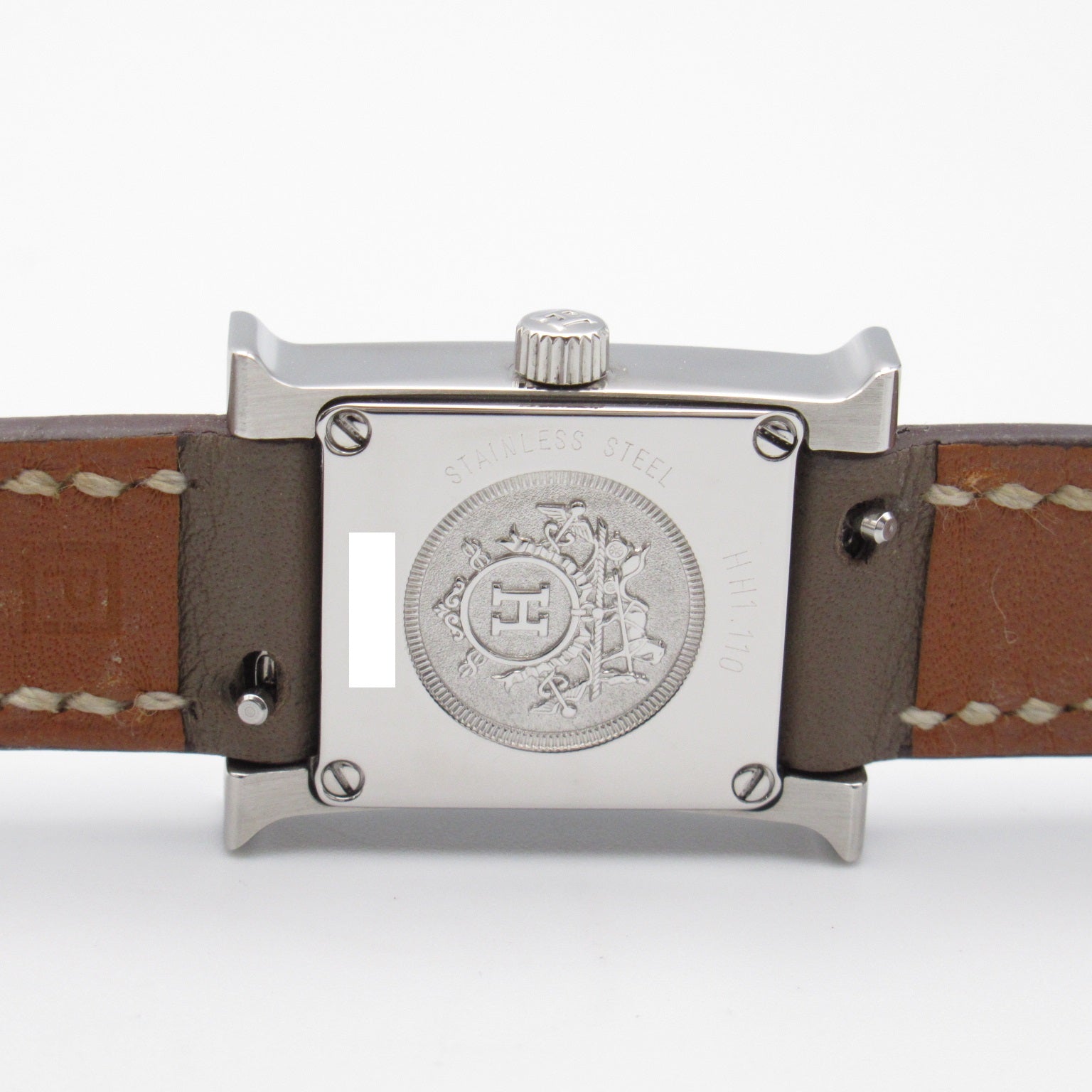 Hermes Hermes H Watch Watch Watch Stainless Steel Leather Belt  White/Silver HH1.110