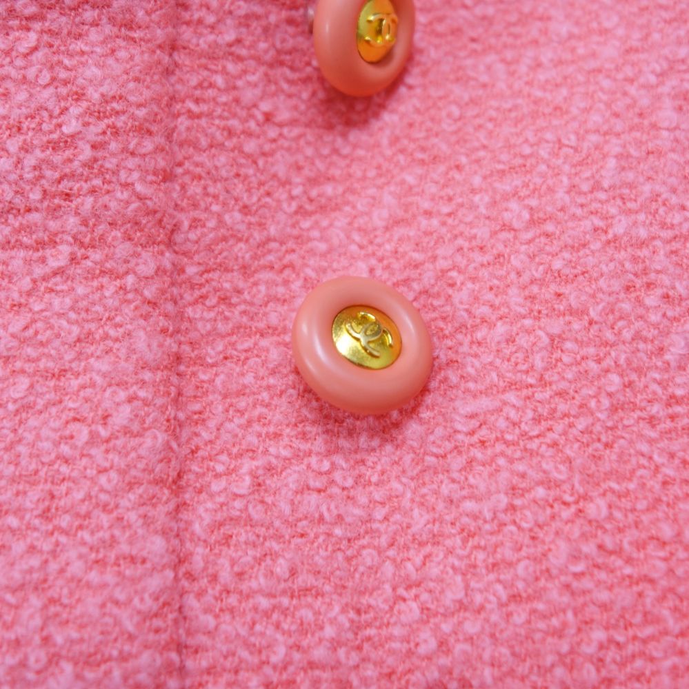 Vint Chanel Jacket 96C Double Brest Wool Tweed Coco Button   French Made 42 (L Equivalent) Pink -Two-Two-Two-Two-Two-Two-Two-Two-Two