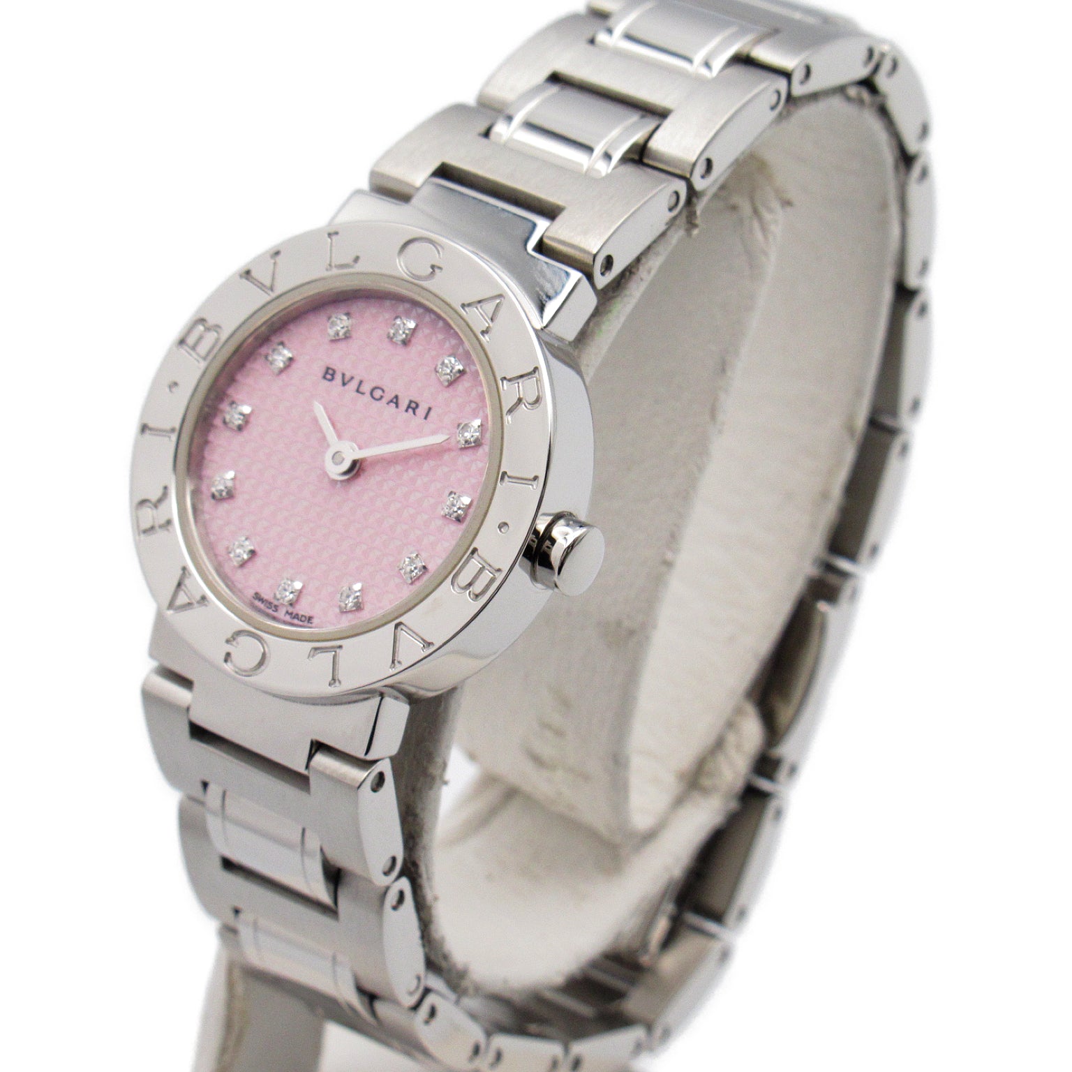 Bulgari BVLGARI n 12P Diamond  Watch Stainless Steel  Pink BB23SS