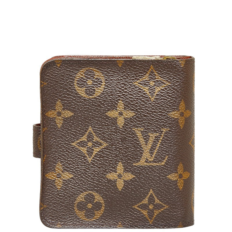 Louis Vuitton Monogram Compact  Two Fold Wallet Compact Wallet M61667 Brown PVC Leather  Louis Vuitton