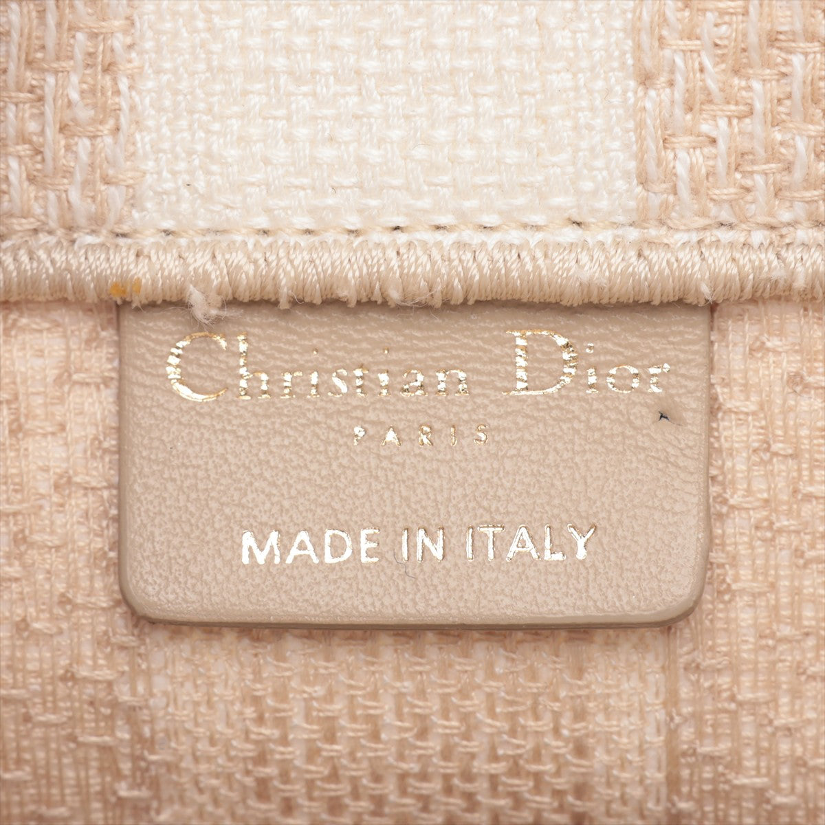Christian Dior Book Tote Small Linen  Bag Beige Tote Bag
