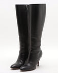 Gucci HorseBit Leather Long Boots 38  Black 333057 Rement Lift  Left Foot Heel Jacket with Right Foot Shaft Jacket with