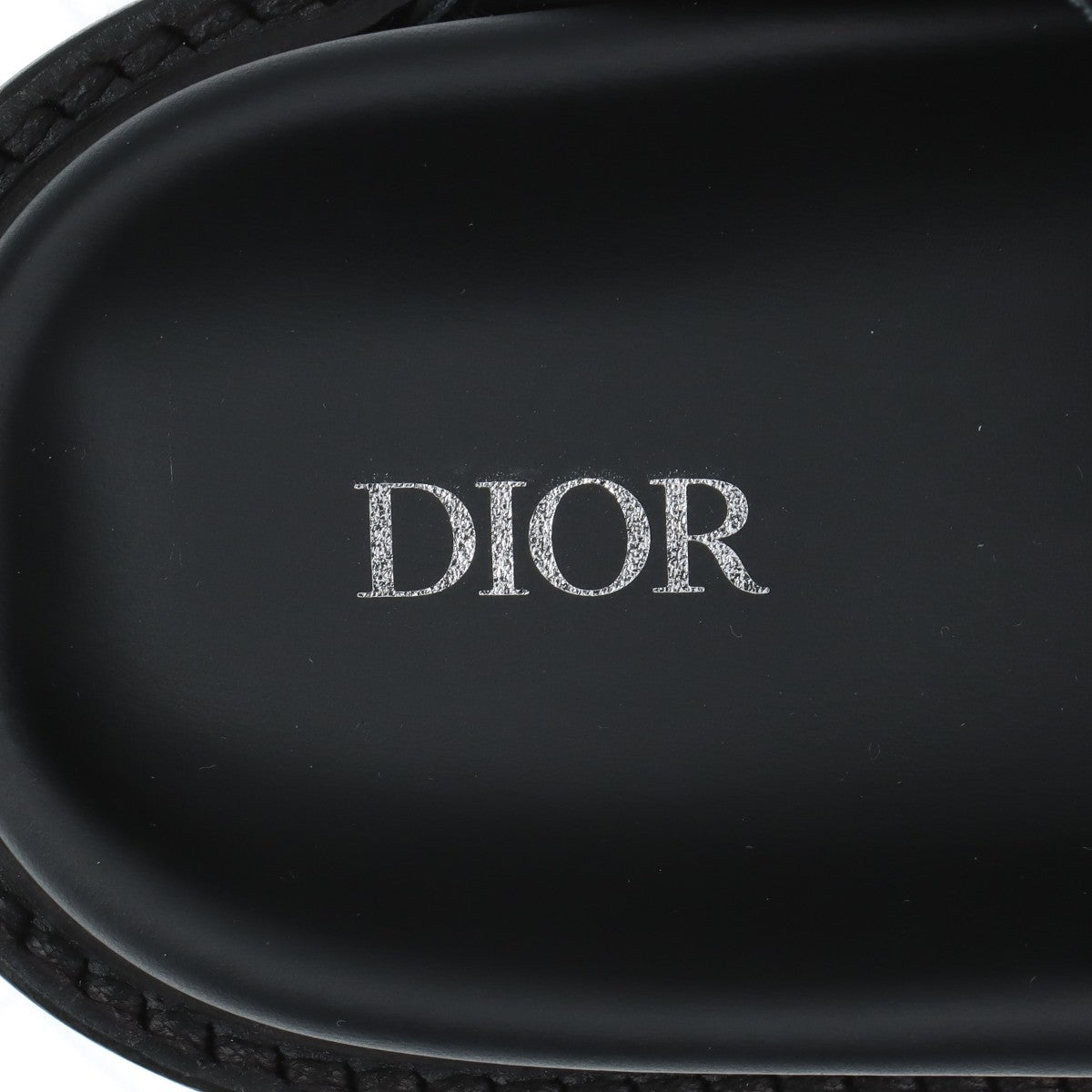 Dior Aqua Canvas x Leather Sandals 40 Men Black x Beige LS1122 Oblique Strap Box  Bag