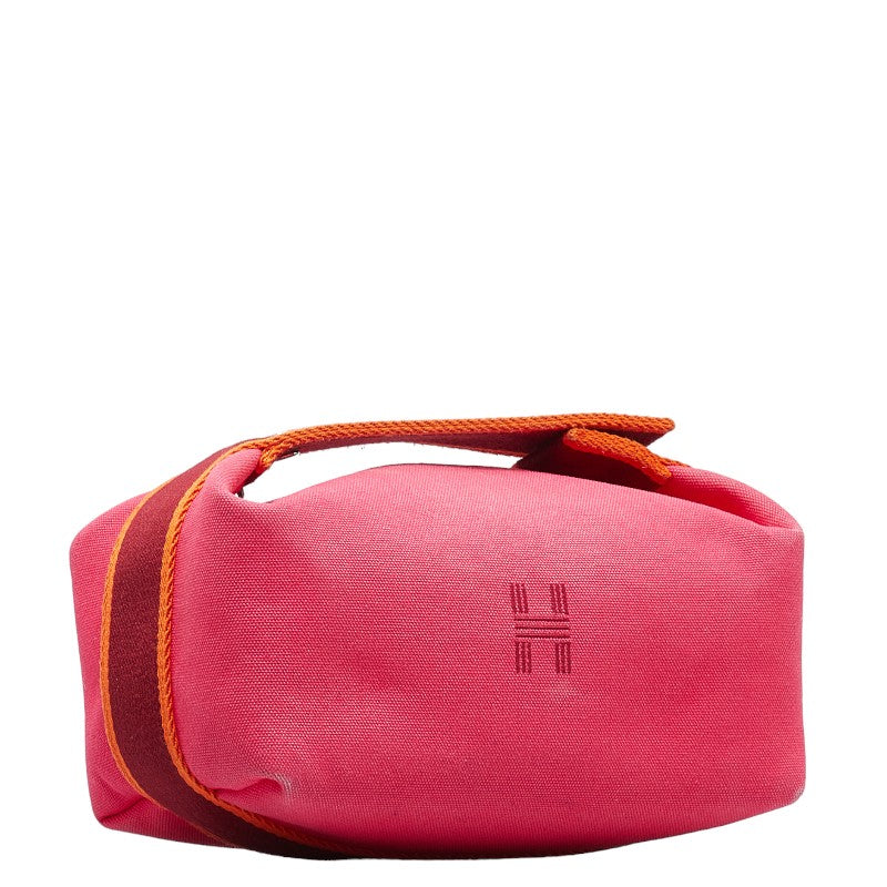 Hermes Bride A Black PM Handbag Portefolio Hibiscus Pink Orange Canvas  Hermes