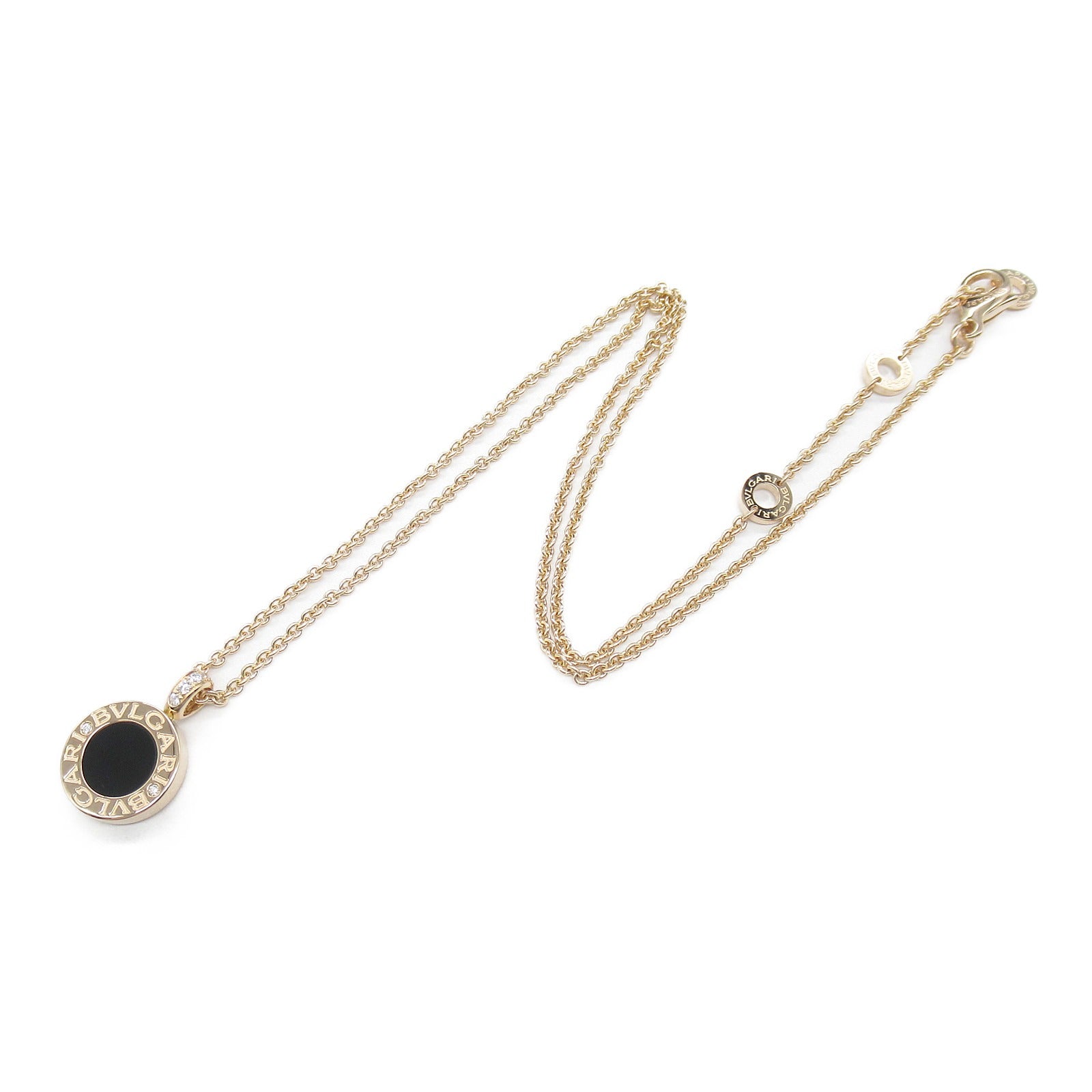 Bulgari BVLGARI n Necklace Collar Jewelry K18PG (Pink G) Diamond Onix/S  Black Collar