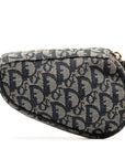 Dior Trotter Saddle Pouch Cosmetics CR1000 Navy Gr Linen Leather  Dior