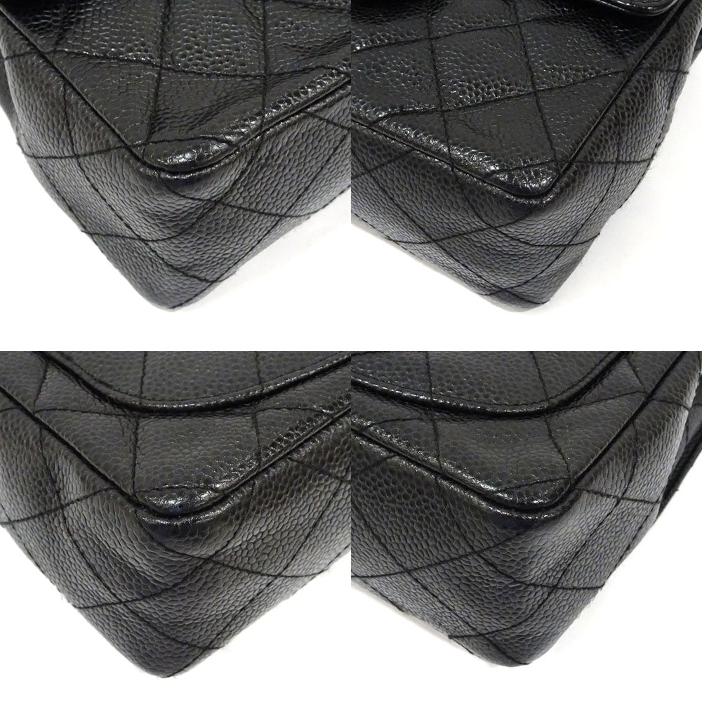 CHANEL Mini Matras A01115 Chain Shoulder Bag Caviar S Turnlock Black