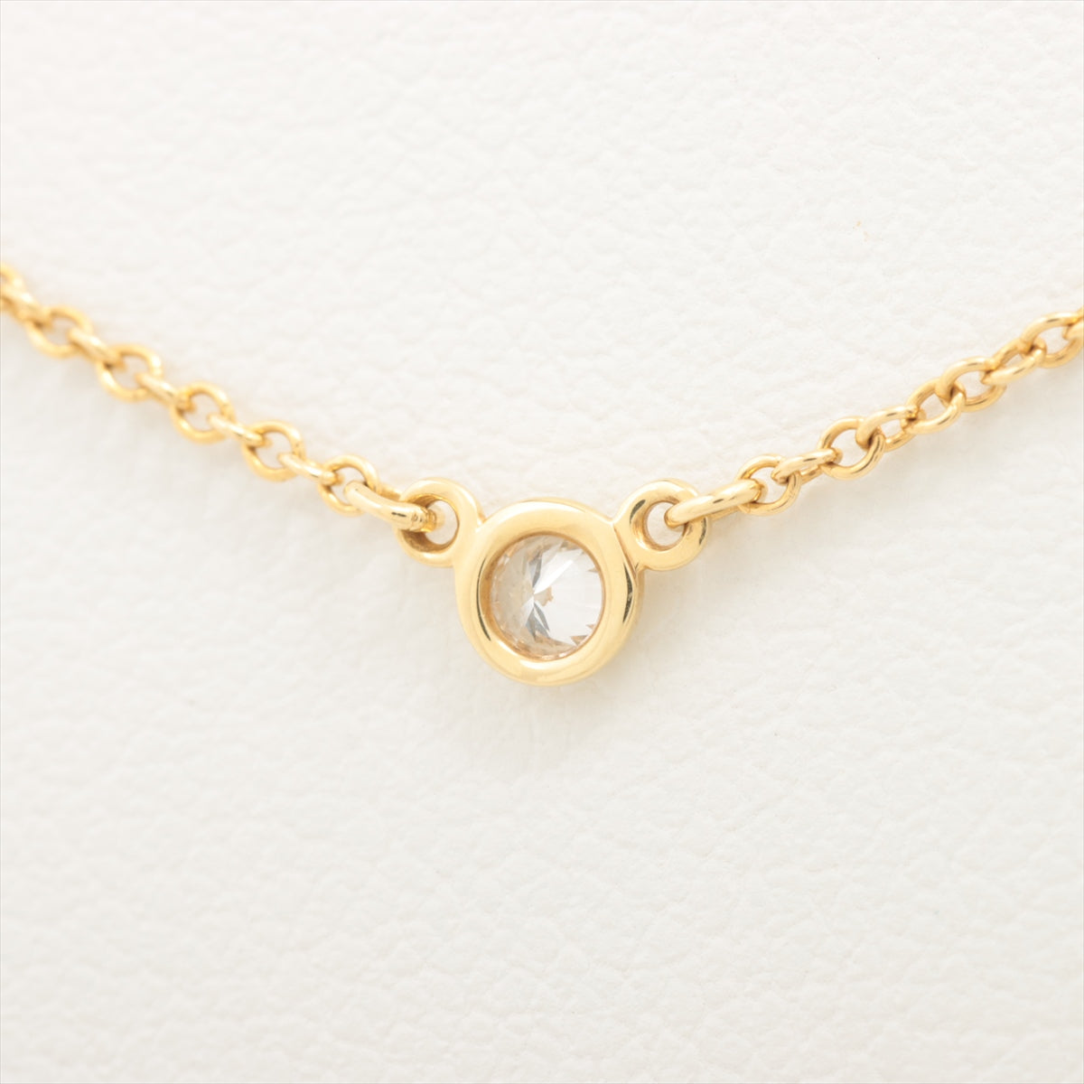 Tiffany  1P Diamond Necklace 750 (YG) 1.7g diameter approximately 3.30mm