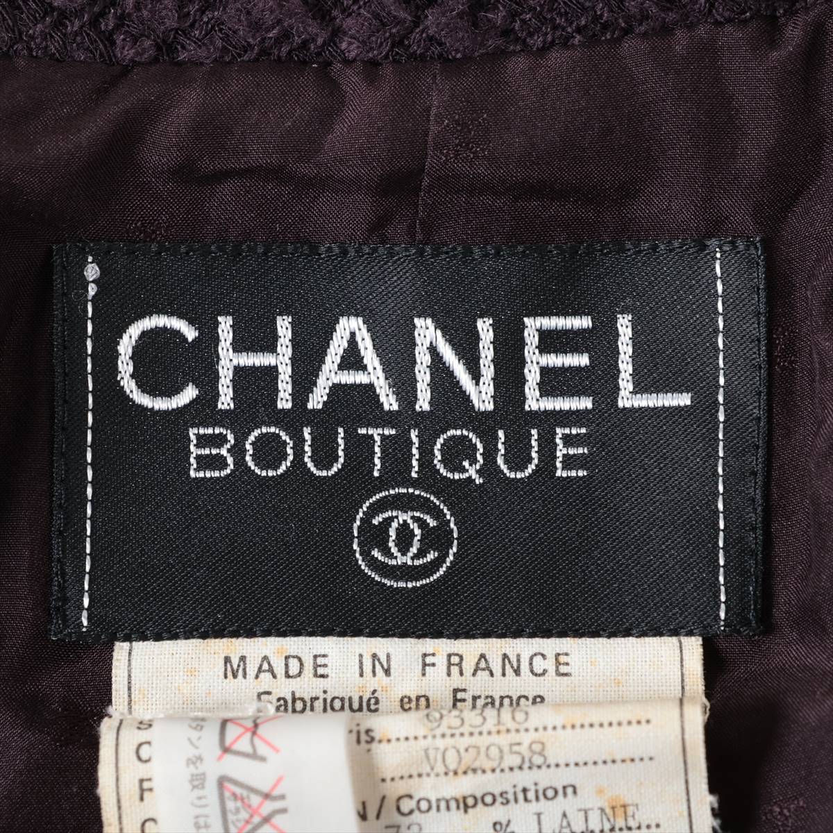 Chanel Coconut Button 93A Wool  Alpacca Jacket 34  Pearl P02242 Twid Handcuff