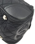 Chanel Black Nylon Calfskin Paris-New York Duffle Handbag