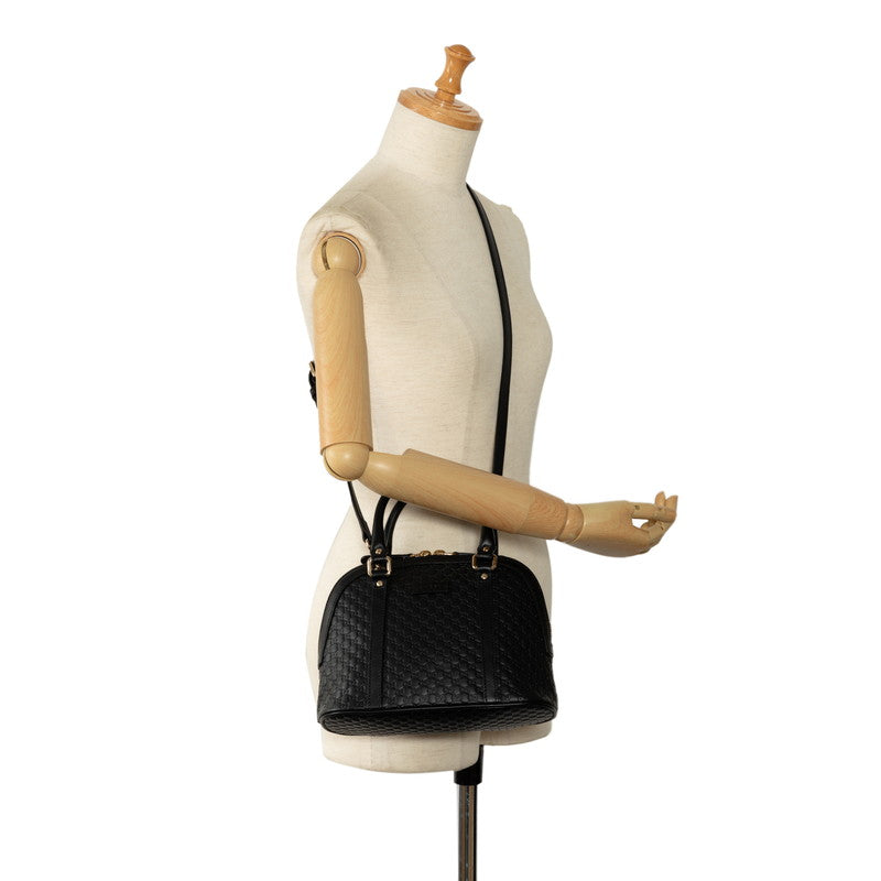 Gucci Micro Gucci Alma Handbag Shoulder Bag 2WAY 449654 Black Leather  Gucci
