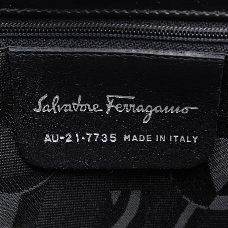 Salvatore Ferragamo Gantsini Tote Bag Black Patent Leather  Salvatore Ferragamo