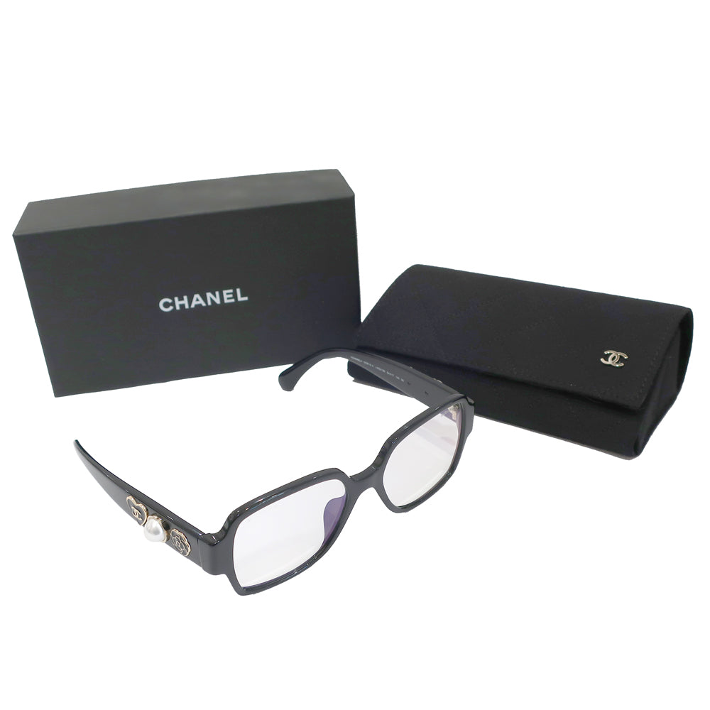 CHANEL Sun Sunglasses Blue Light Cut Icewear 3438-S-A c.622/SB Black Black G Gold   Women  Glasses Box