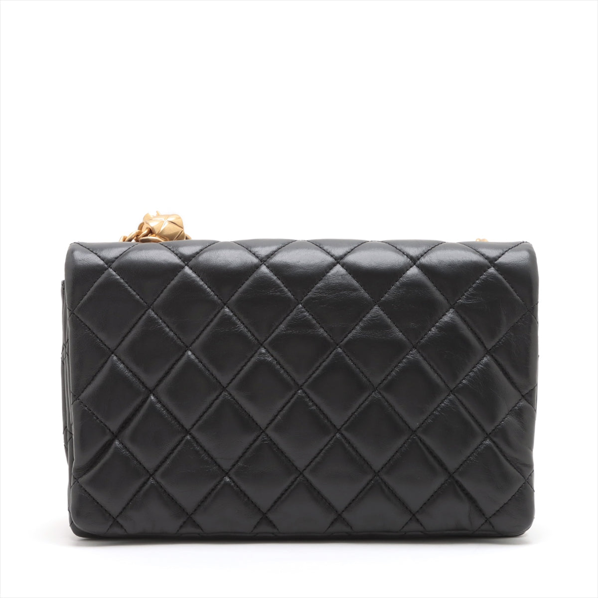 Chanel Matrasse Leather Chain Shoulder Bag Black G  AS3393