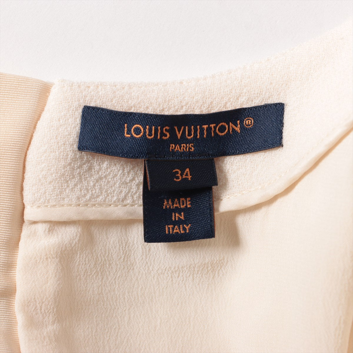 Louis Vuitton 23AW wool x silk onepiece 34 ladies ivory scalp detail A line dress RM232