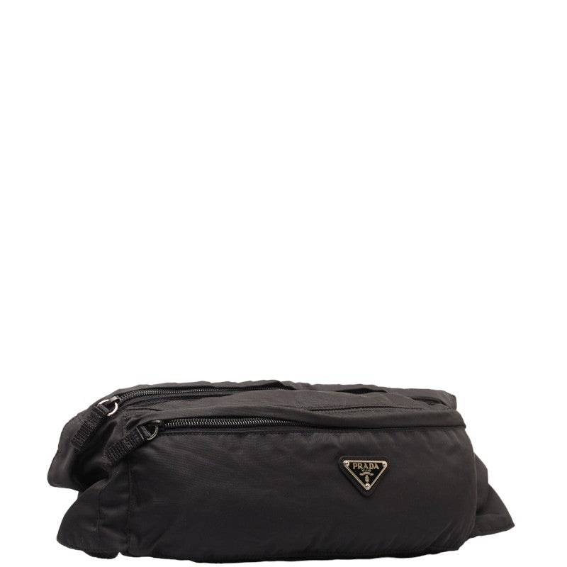 Prada Triangle Logo  Waist Bag Body Bag 2VL132 Black Nylon  Prada
