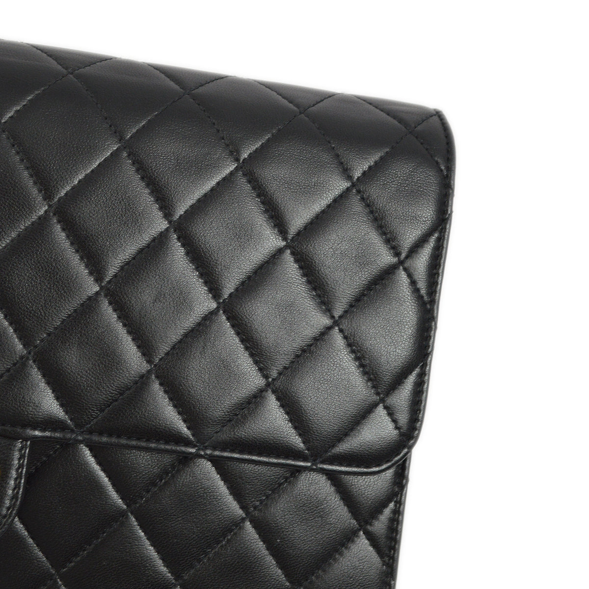 Chanel 1997-1999 Lambskin Pushlock Medium Half Flap Shoulder Bag