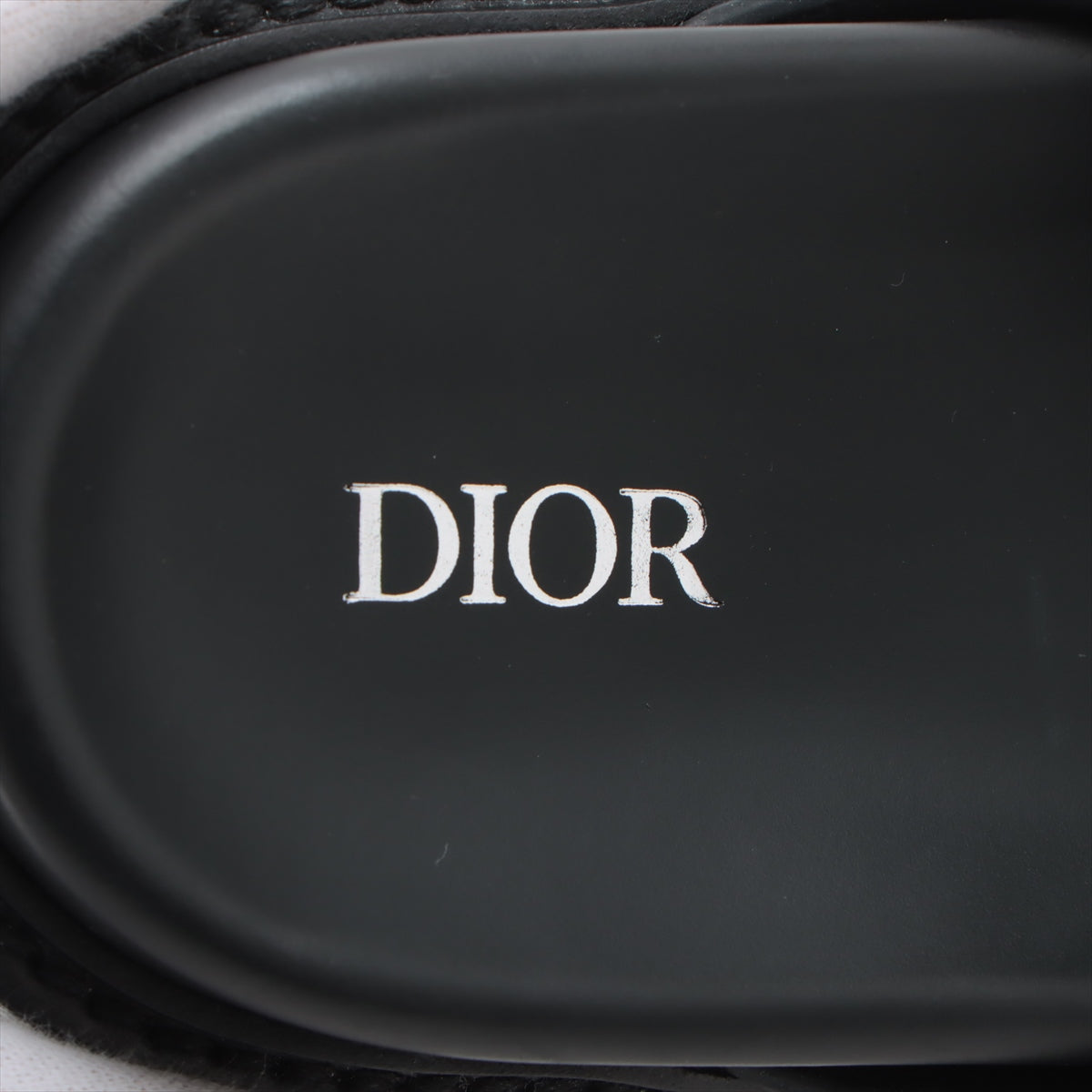 Dior Oblique Canvas  Leather Sandal 41  Beige × Black 20HLS Aqua Jacquard