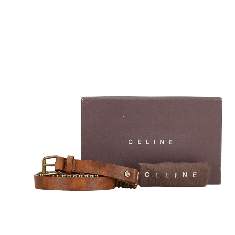 Celine Belt 32/60 Brown G Leather  Celine