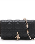 Christian Dior  Dior Lady Leather Chain Shoulder Bag Black