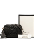 Gucci Interlocking G Soho Small Dialo Tassel  Shoulder Bag 308364 Black Leather  Gucci