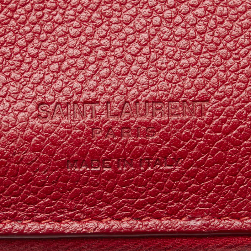 Saint Laurent YSL Logo Two Fold Wallet Compact Wallet GUE414661 Red Leather  Saint Laurent