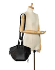 Loewe Hammock Small Handbag Shoulder Bag 2WAY Black Leather Canvas  LOEWE