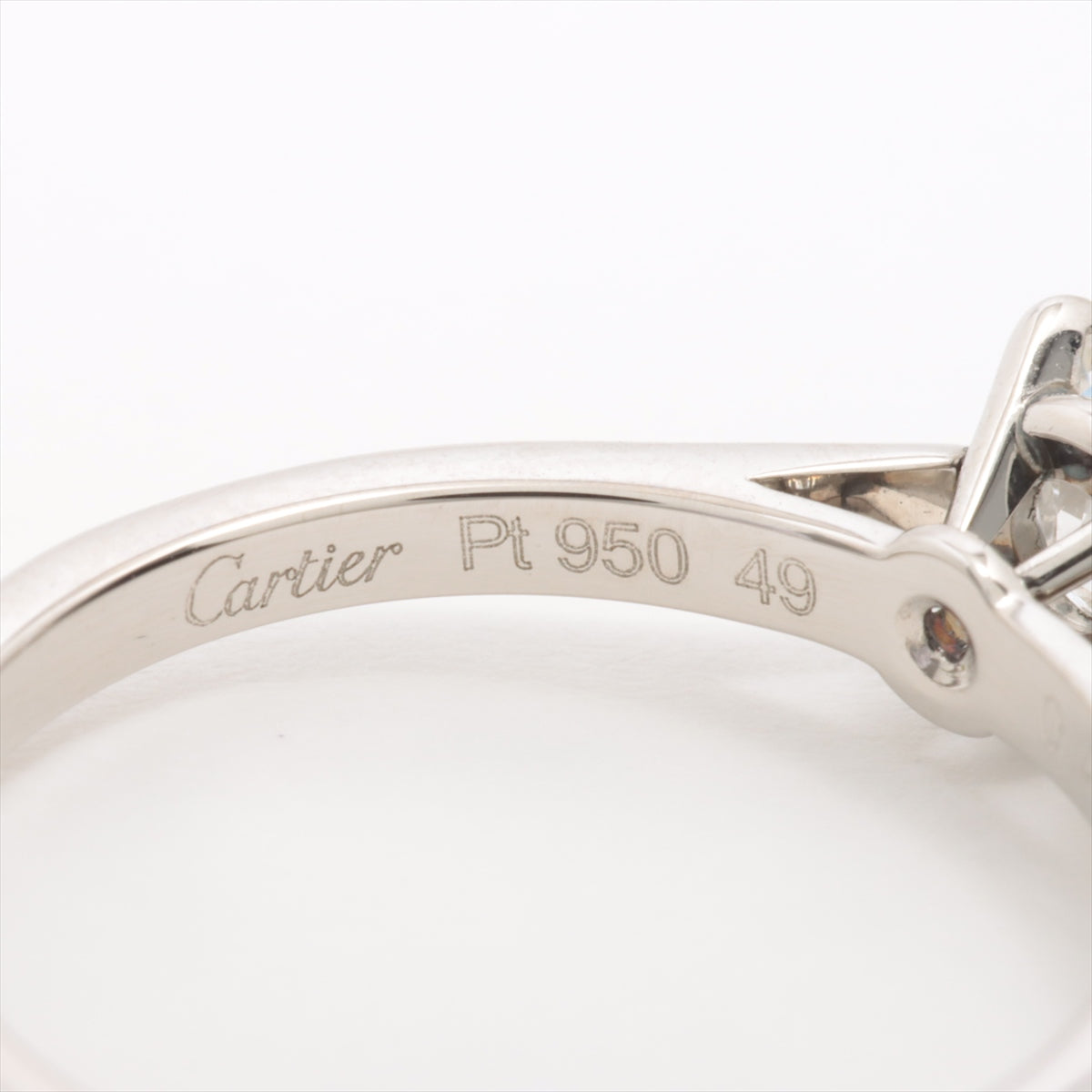 Cartier Solitaire 1895 Diamond Ring Pt950 3.1g 0.47 49