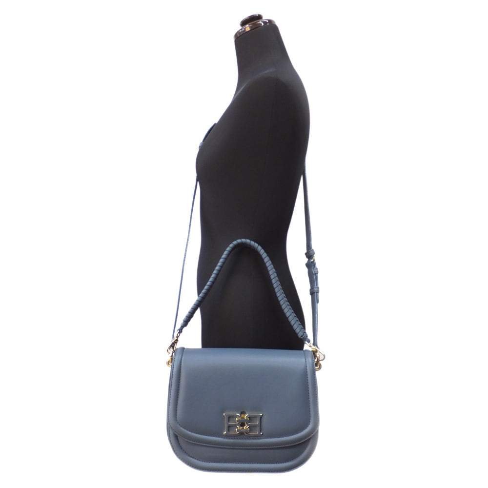 BALLY Barry BECKIE.EH B-CHAIN 2WAY Shoulder Bag Blue G  Leather Top Handle Shoulder Turnlock Cross Body Bag