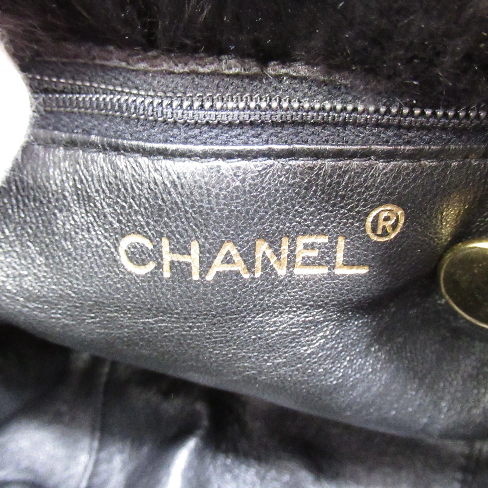 CHANEL CHANEL Dressing Pochette Shoulder Bag Leather Rapunzel  Black  A13364