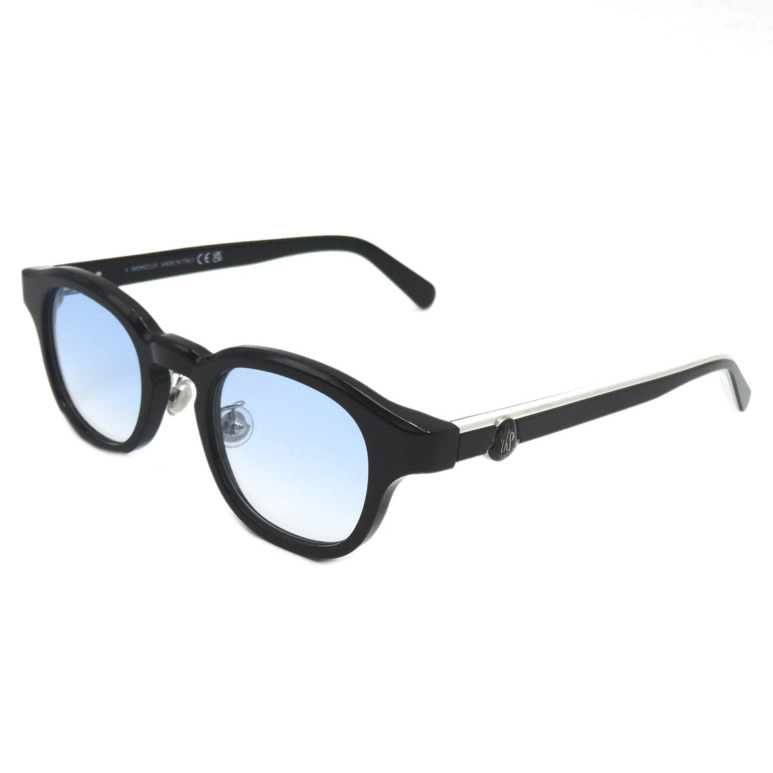 Moncler MONCLER S Glasses    Black / White / Light Blue Lens 5184D 001(46)