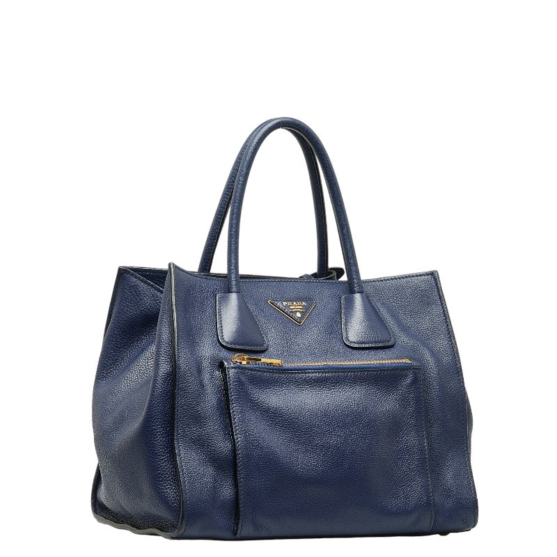 Prada Triangle Logo  Handbag BN2795 Blue  Leather  Prada