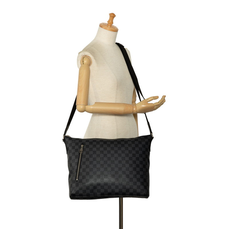 Louis Vuitton Damier Graphite Mick MM Sloping Shoulder Bag N41106 Black PVC Leather Men LOUIS VUITTON