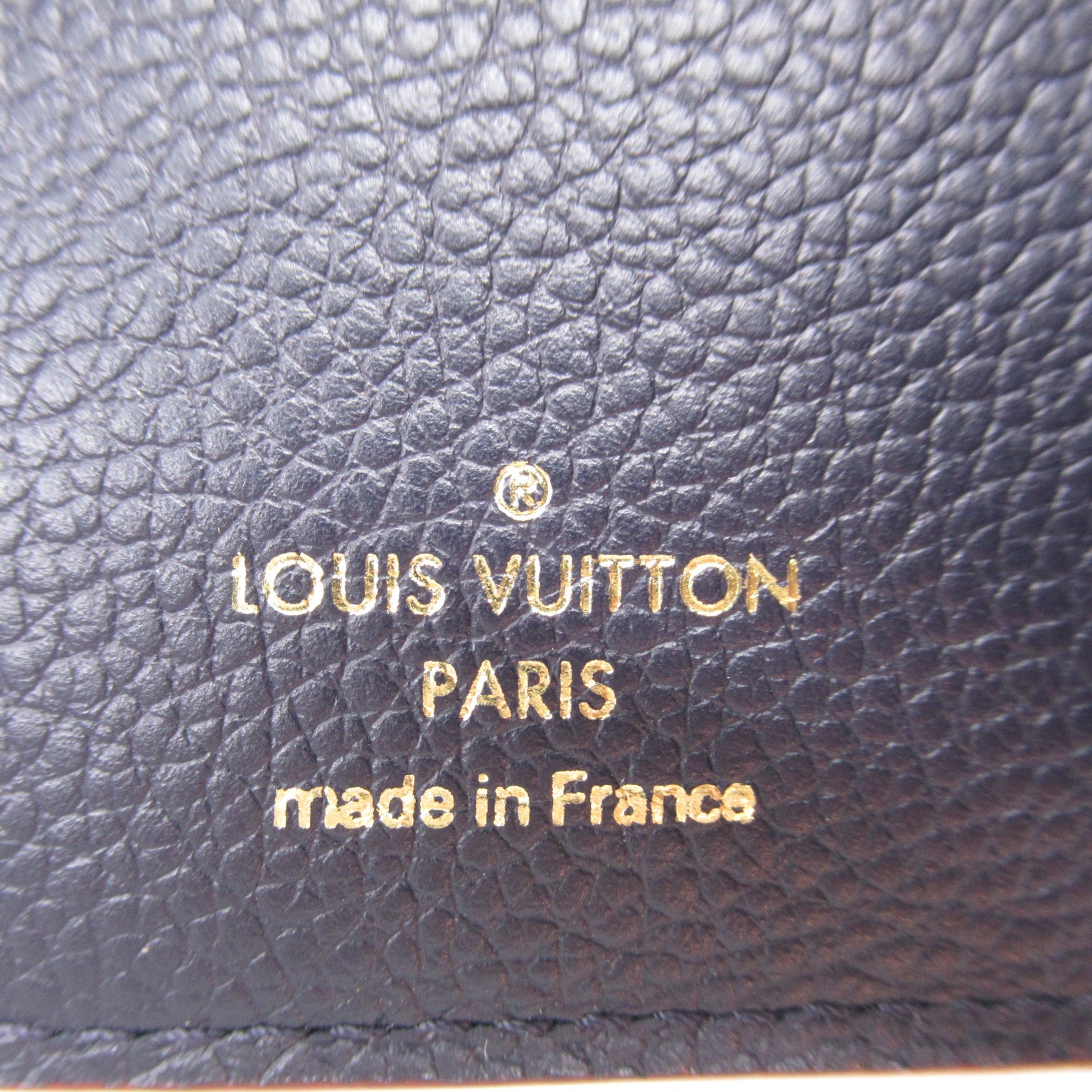 Louis Vuitton Louis Vuitton Portefolio Victoria Three Fold Wallet Leather Monogram Emplant  Navy M64577