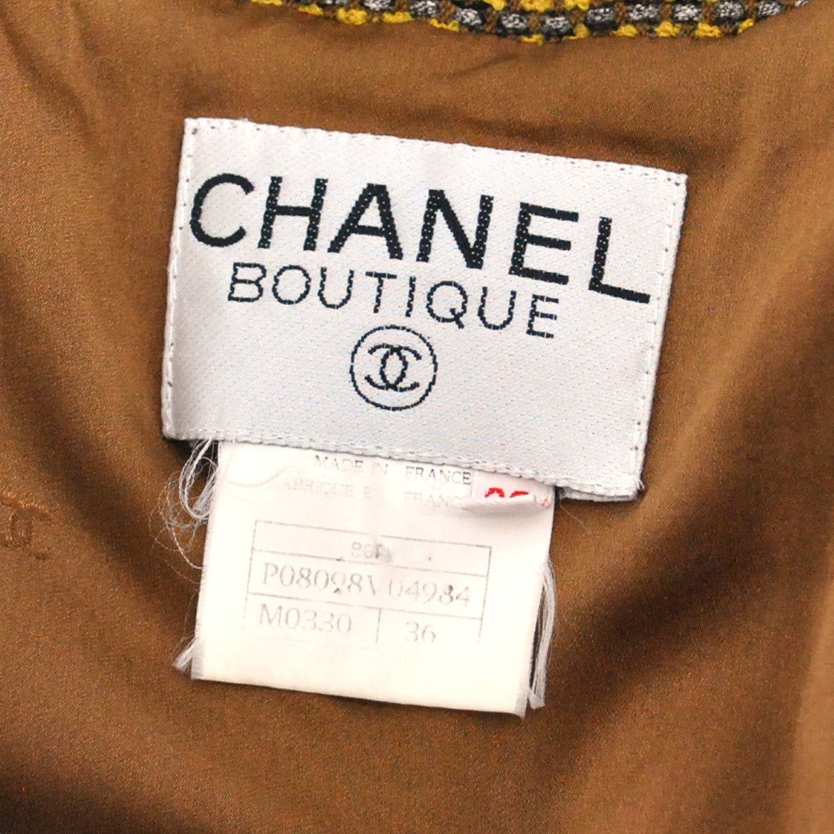 Chanel 1996 Fall CC logo-buttons tweed jacket 