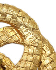 Chanel 1994 Woven CC Earrings Gold Clip-On 2848