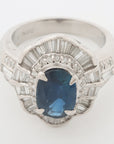 Sapphire diamond ring Pt900 20.1g 3.50 D1.9 E