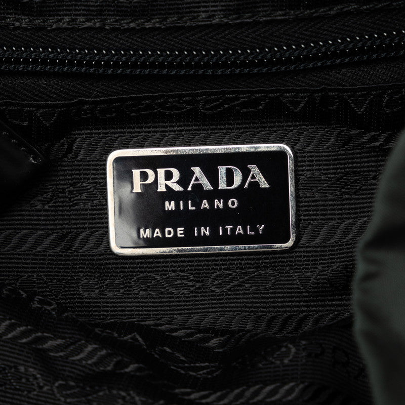 Prada Triangle Logo Rucksack Backpack B6677F Cargill Green Nylon Leather  PRADA High Rucksack