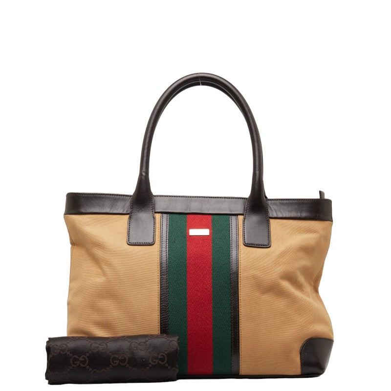 Gucci Sey Line Handbag 0021119 Beige Brown Canvas Leather  Gucci