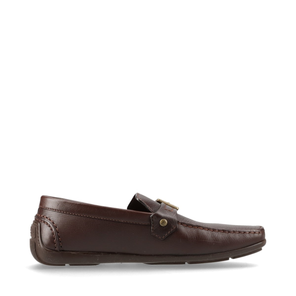 Louis Vuitton 05 Year Leather Driving Shoes 7 Men Brown FA0095 Single Monkstrap