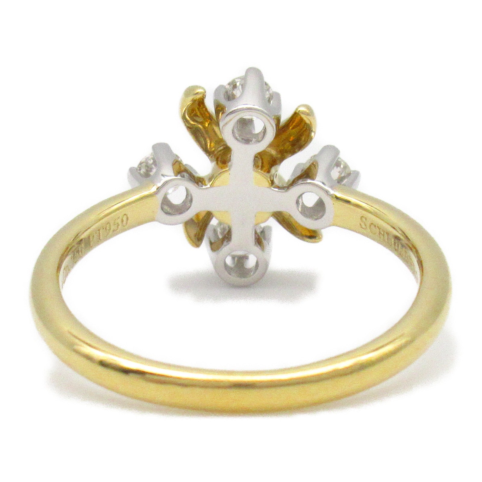 Tiffany TIFFANY&amp;CO Jean Schlumberger Lin Diamond Ring Ring Ring Jewelry Pt950 Platinum K18 (Yellow G) Diamond  Clearance
