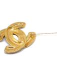 Chanel Quilted CC Brooch Pin Gold 1152