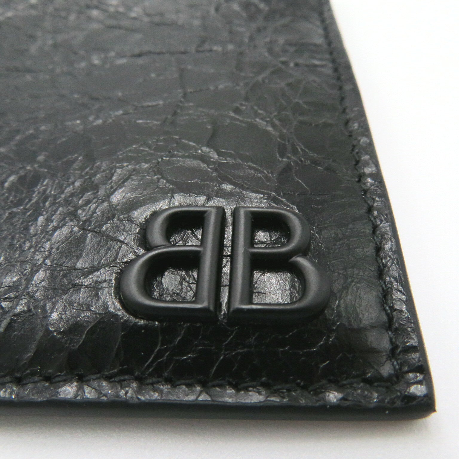 Balenciaga BALENCIAGA Monaco Long Coin &amp; Card Her Card Case Accessories Leather Arena S Mens Black 7665752AAS81000